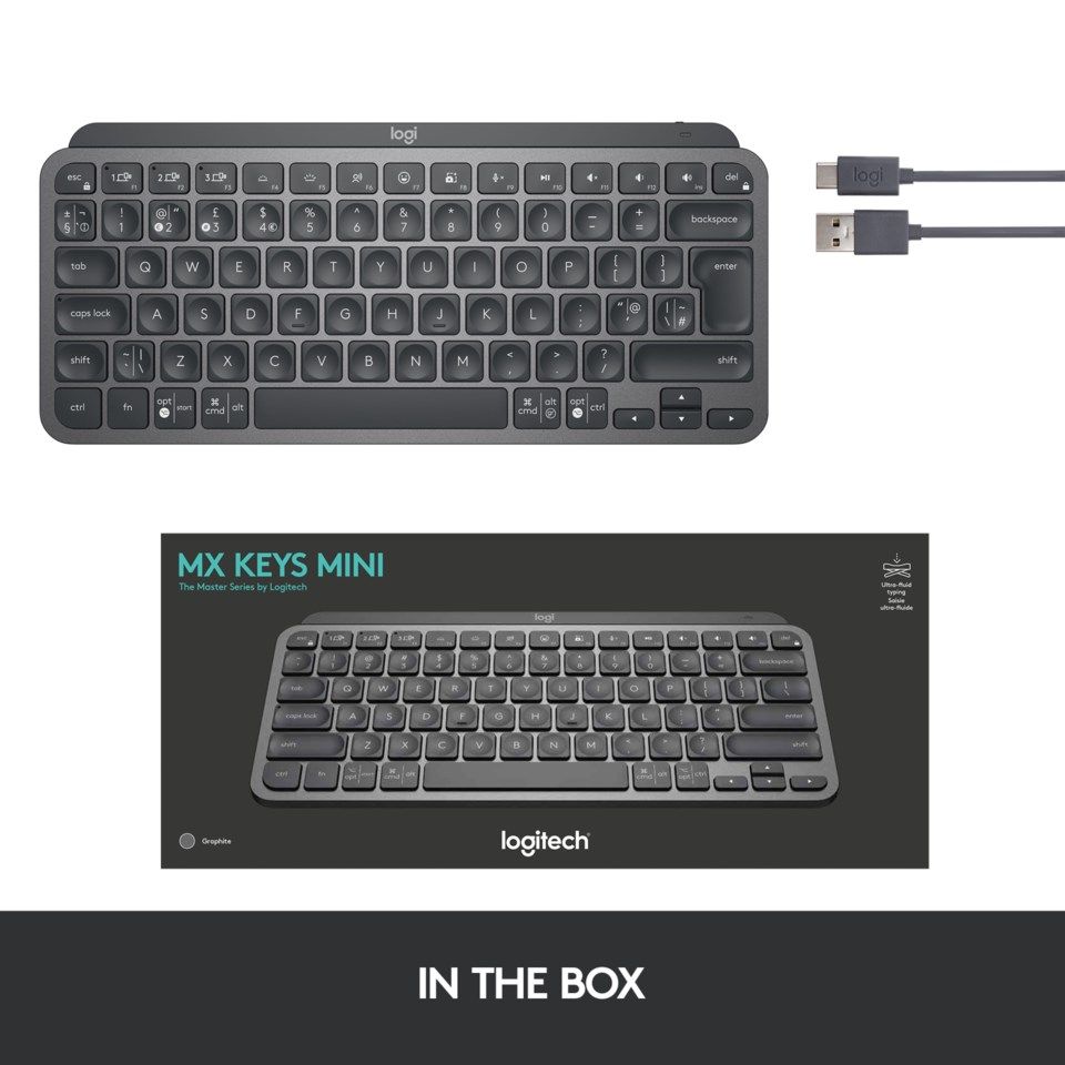 Logitech MX Keys Mini Trådløst tastatur Grå
