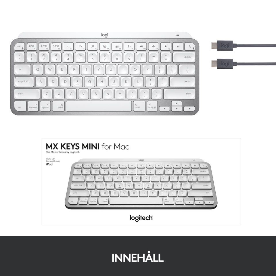 Logitech MX Keys Mini för Mac Trådlöst tangentbord Ljusgrå