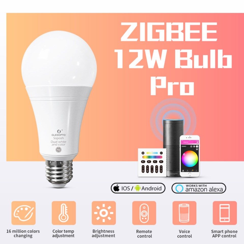 Gledopto Smart E27 LED-lampa RGB+CCT 1100 lm