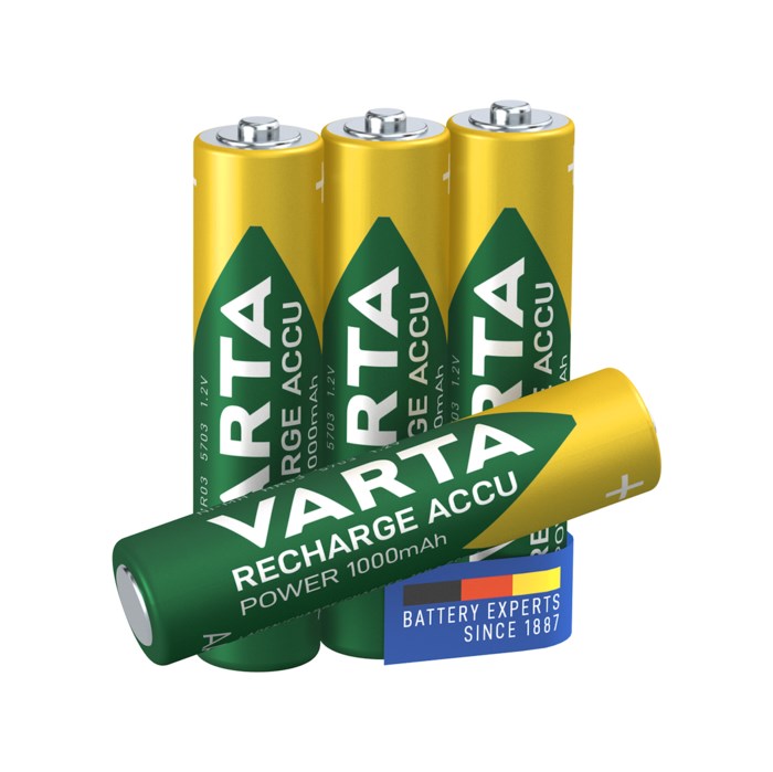 Varta Laddningsbara AAA-batterier 1000 mAh 4-pack