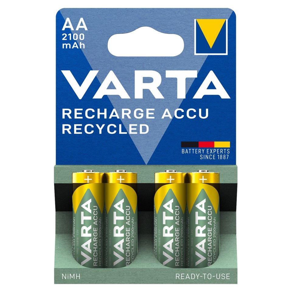 Varta Recharge Recycled AA-batterier 2100 mAh 4-pack