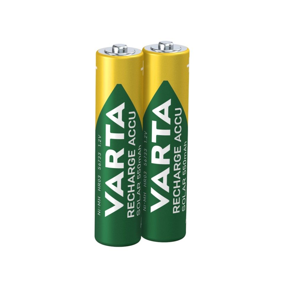 Varta Solar laddningsbara AAA-batterier 550 mAh 2-pack