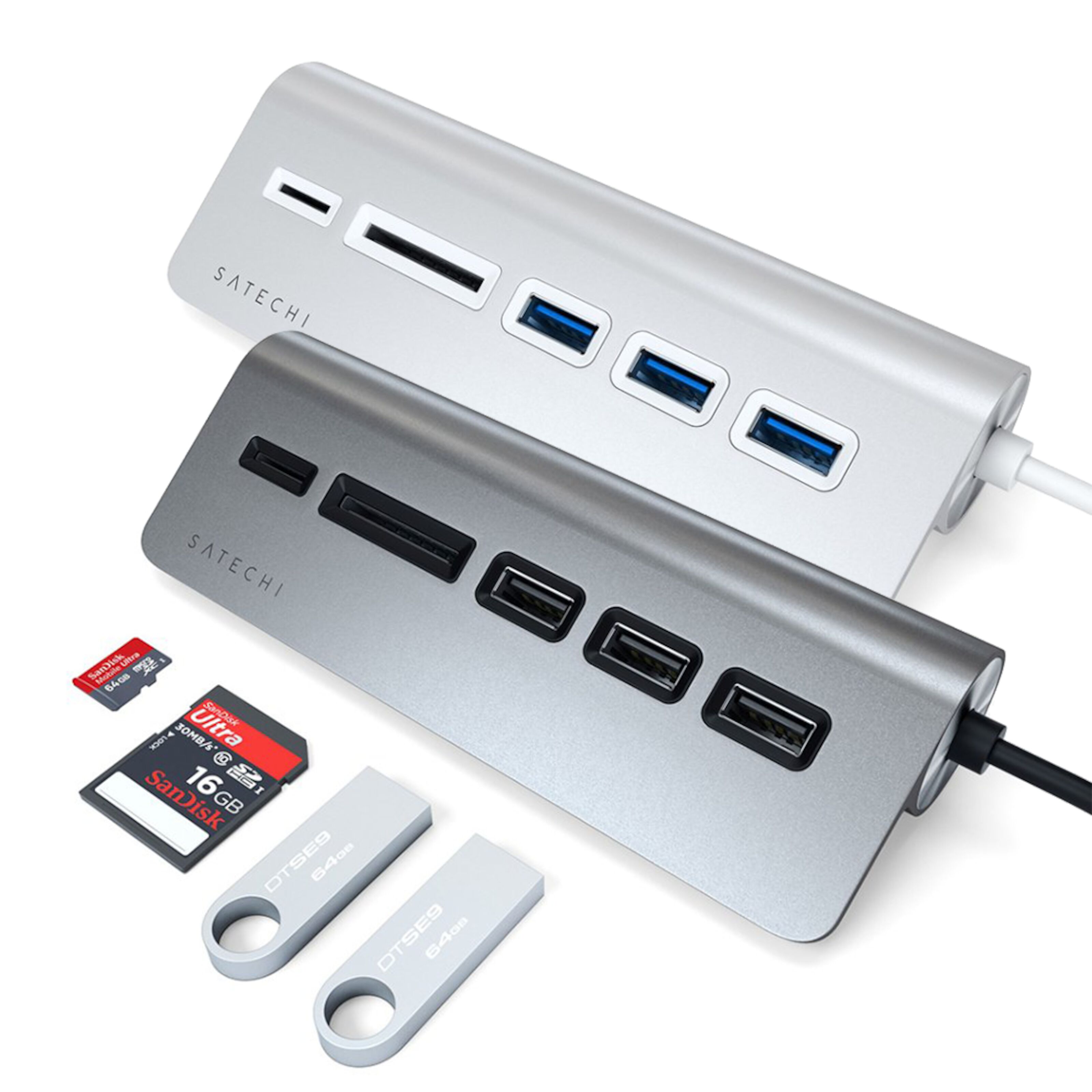 Satechi USBChub og minnekortleser USBhuber