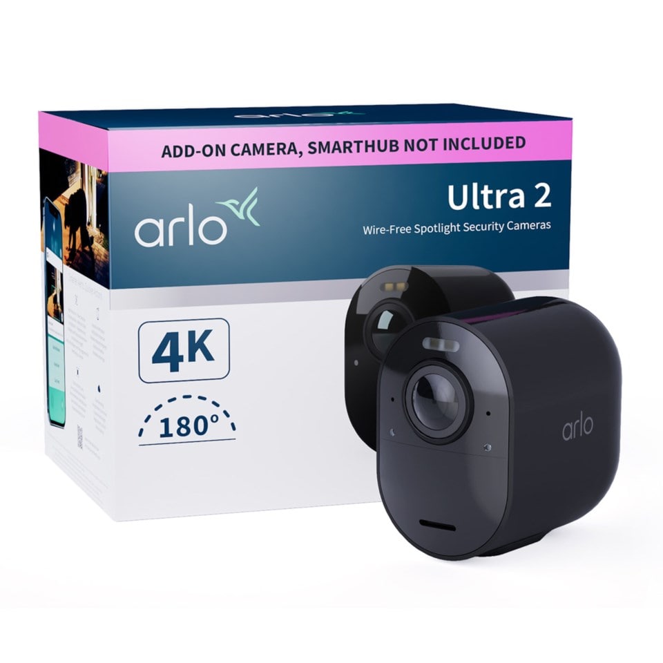 Arlo Ultra 2 Spotlight Ekstra Trådløst overvåkingskamera 1-pk. Svart