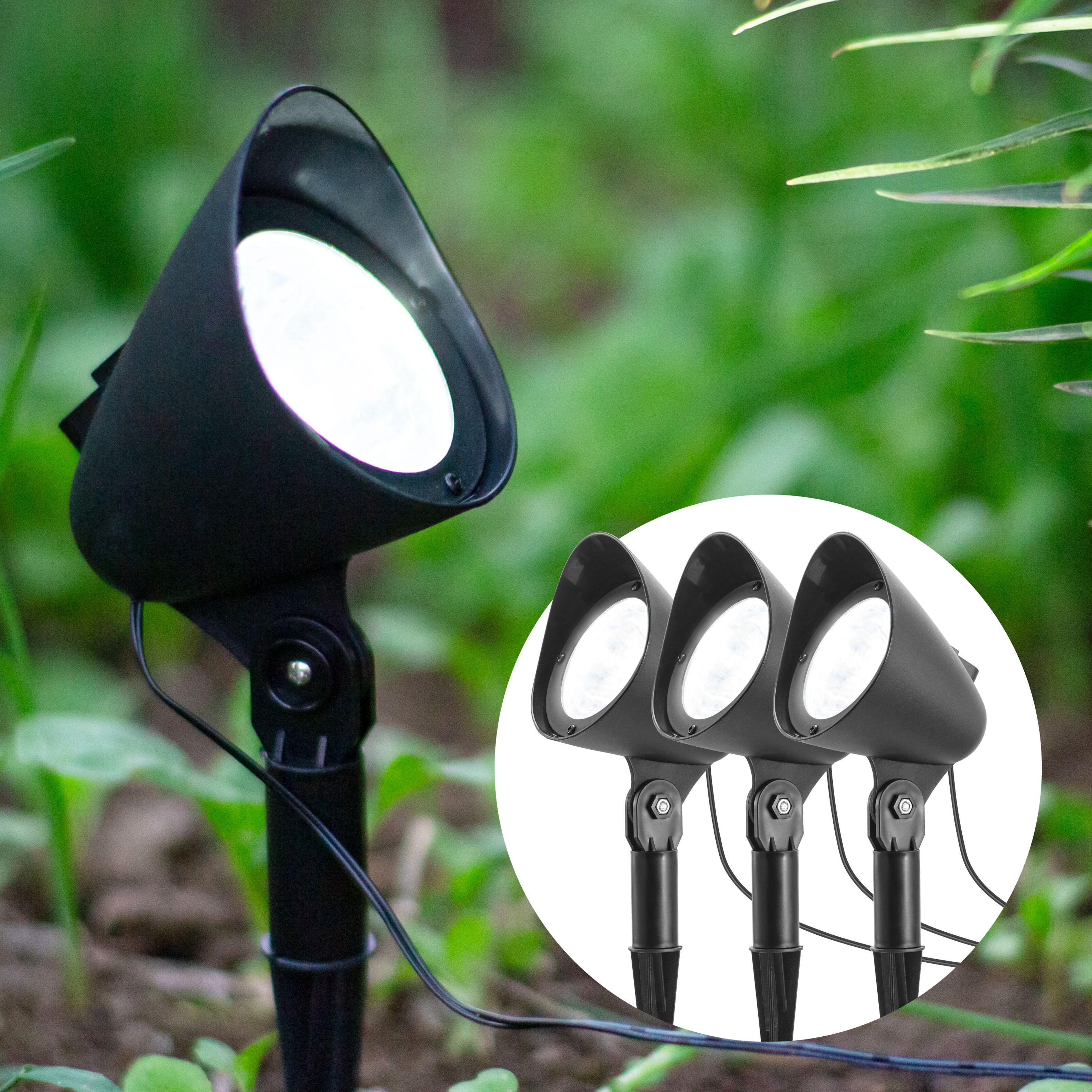 Luxorparts Solcelledrevet nattbelysning 3-pk.