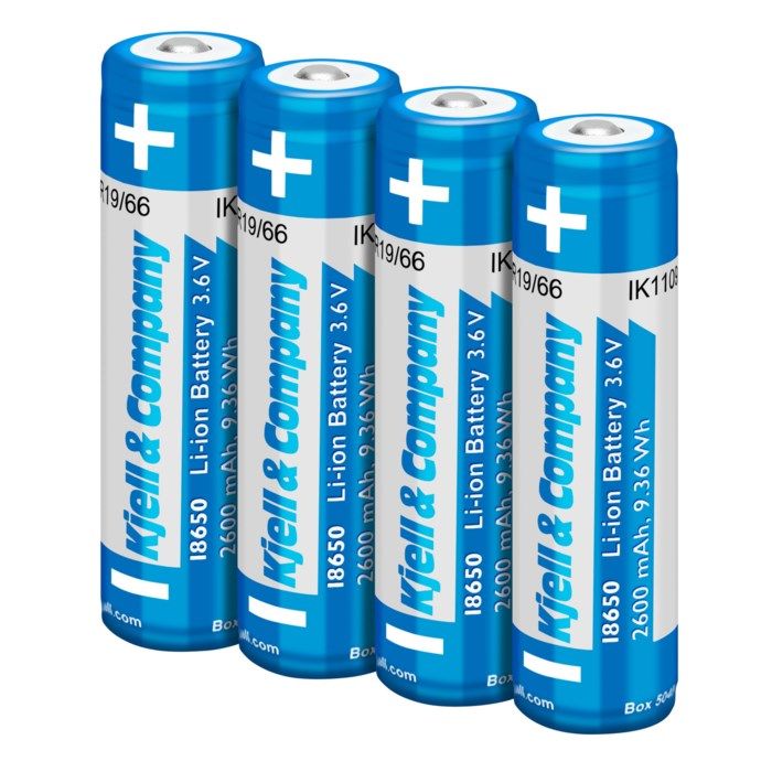 Kjell & Company 18650 Li-ion-batteri 36 V 2600 mAh 4-pack