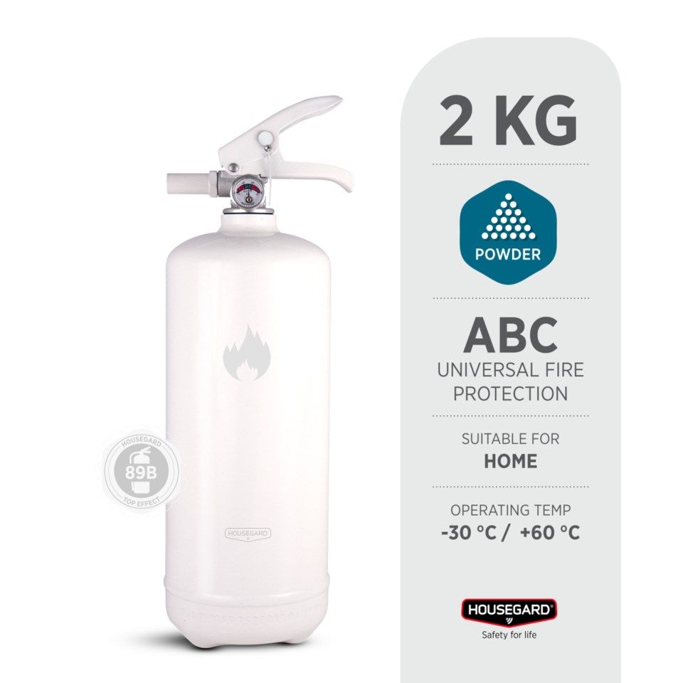 Housegard Brandsläckare Design Edition med pulver 2 kg Svart Vit