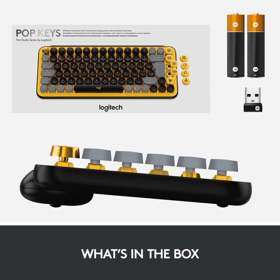 Logitech Pop Keys Trådløst mekanisk tastatur Blast Yellow