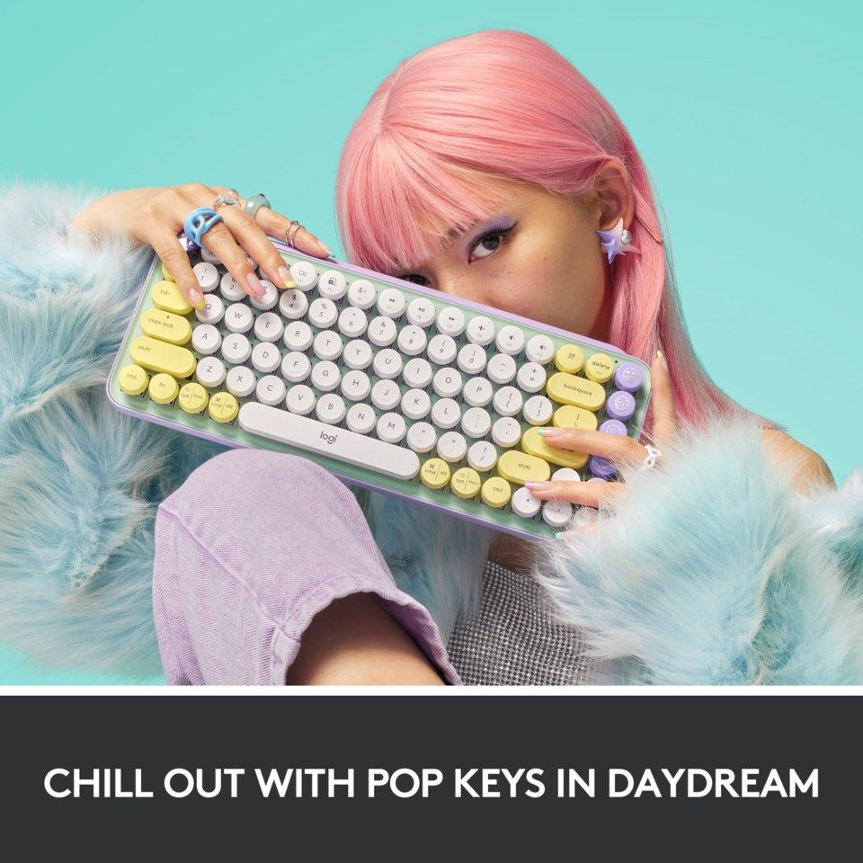 Logitech Pop Keys Trådløst mekanisk tastatur Daydream Mint