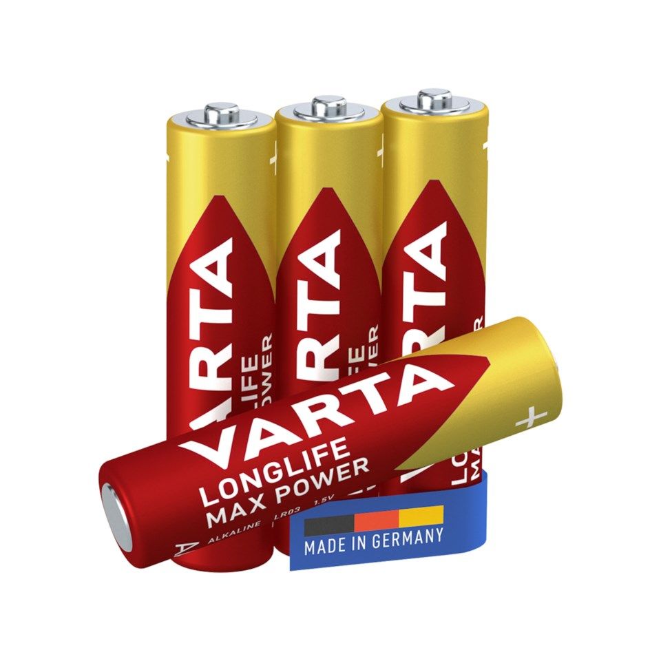 Varta AAA Max Tech Alkaline Battery (4-Pack) V4703101404 B&H