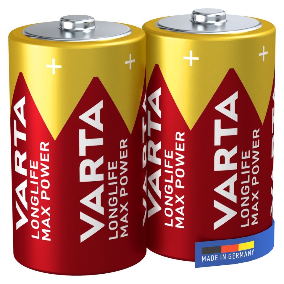 Varta Longlife Max Power D-batterier 2-pack