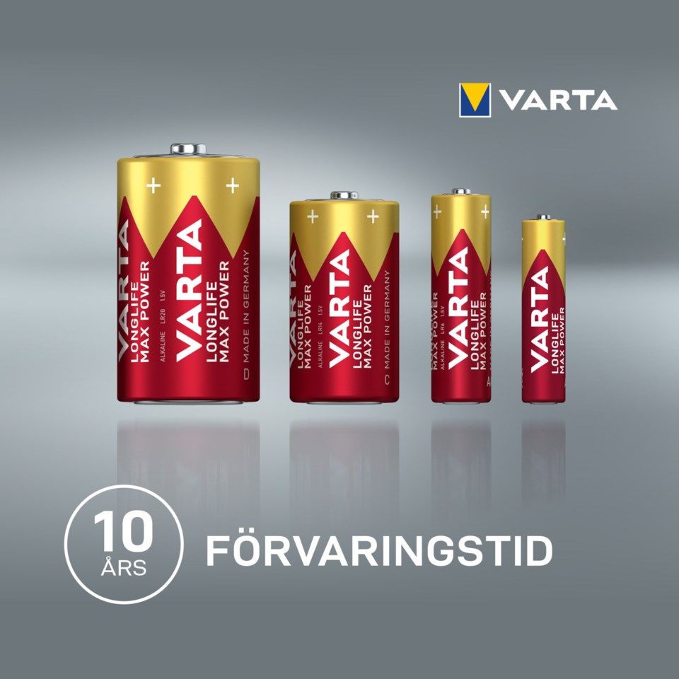 Varta Longlife Max Power AA-batterier 8-pack