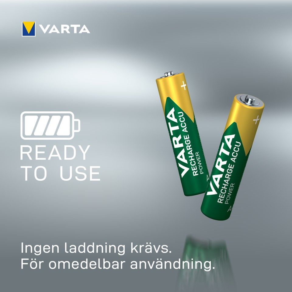 Varta Laddningsbara AAA-batterier 1000 mAh 4-pack