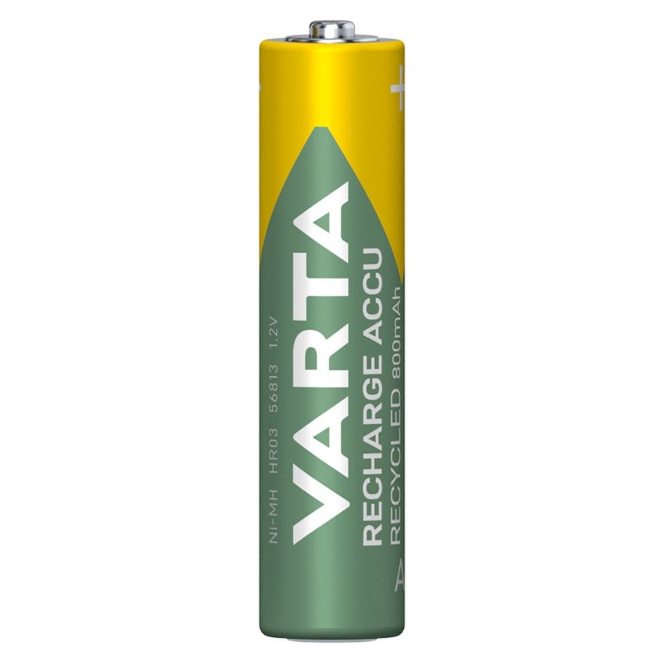 Varta Recharge Recycled AAA-batterier 800 mAh 4-pack