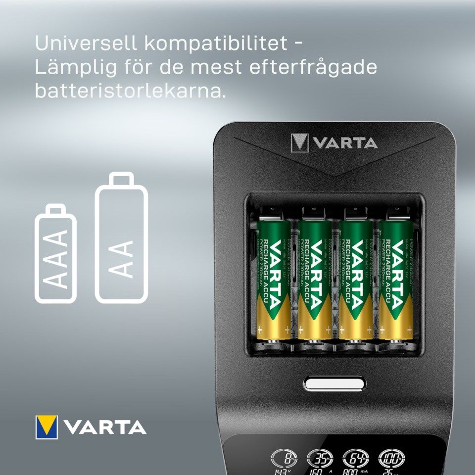 mobil Folkeskole Talje Varta Snabb batteriladdare med övervakning - NiMH, NiCd, Li-jon | Kjell.com