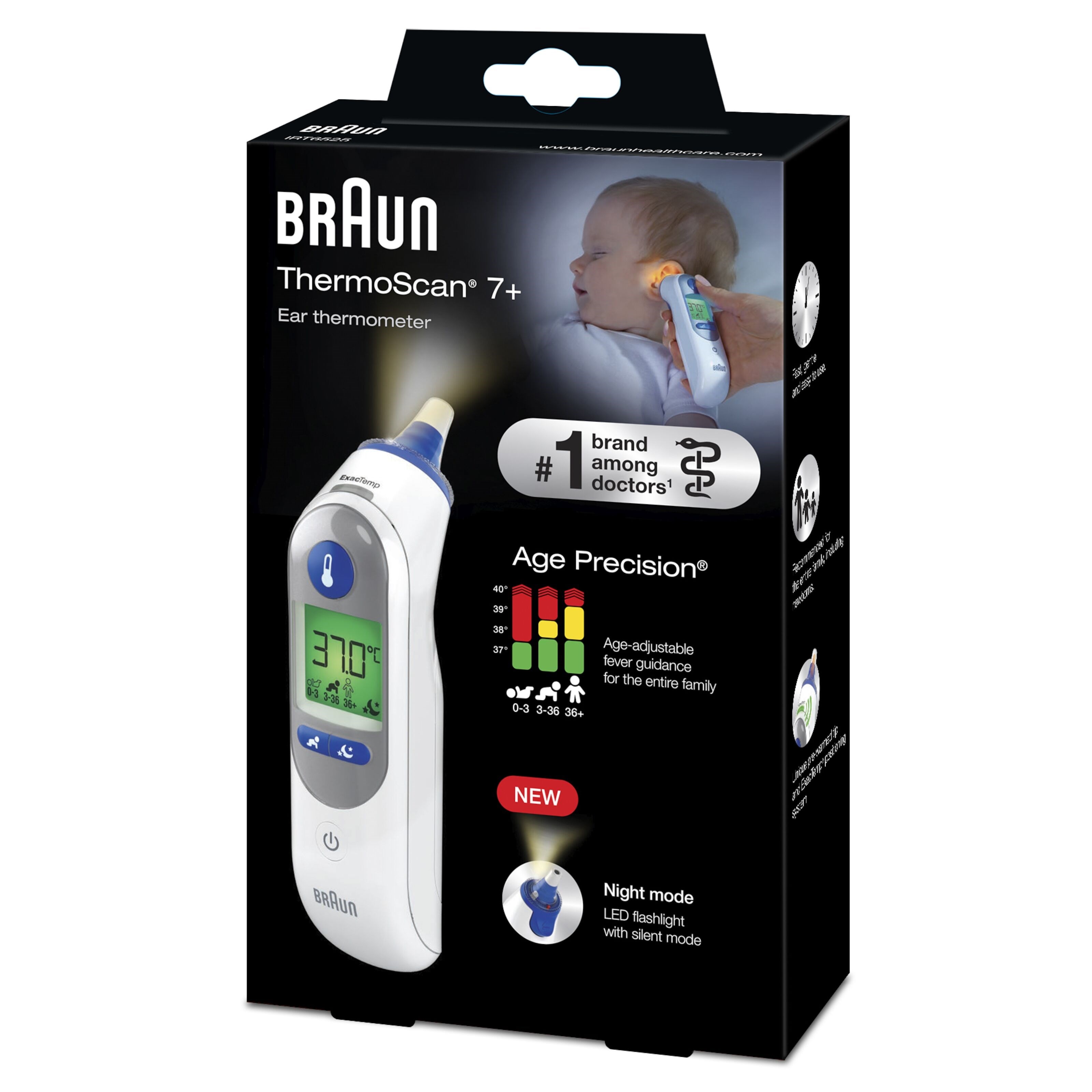 Braun ThermoScan 7 Ohr-Thermometer, 1 pc thermomètre clinique