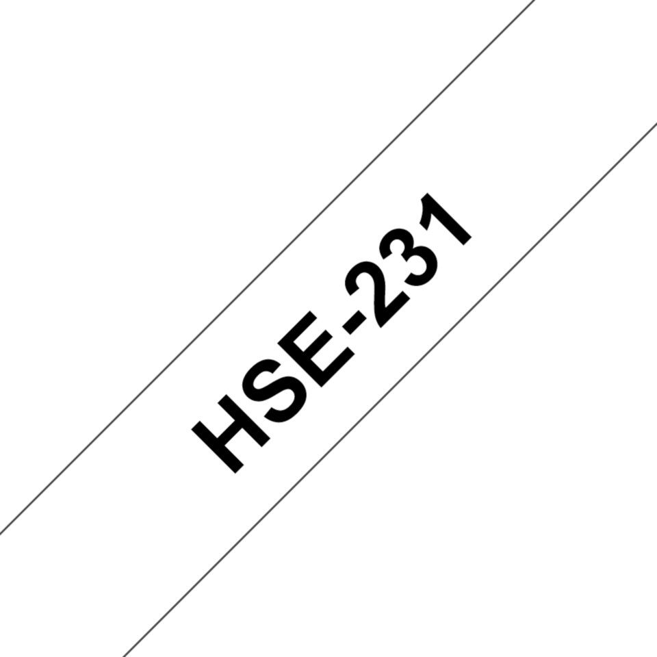 Brother HSe231-krympeslange 11,7 mm - svart på hvitt 1,5 m