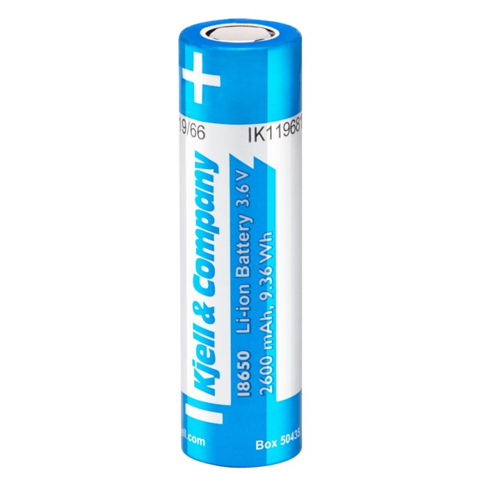 Kjell & Company 18650 Flat Top Li-ion-batteri 3,6 V 2600 mAh