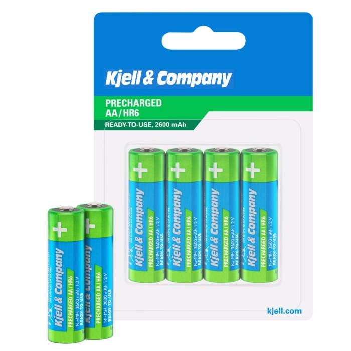 Kjell & Company Laddningsbara AA-batterier 2600 mAh 4-pack