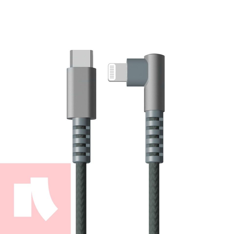Nomadelic USB-C till Lightning 1,2 m Gröngrå