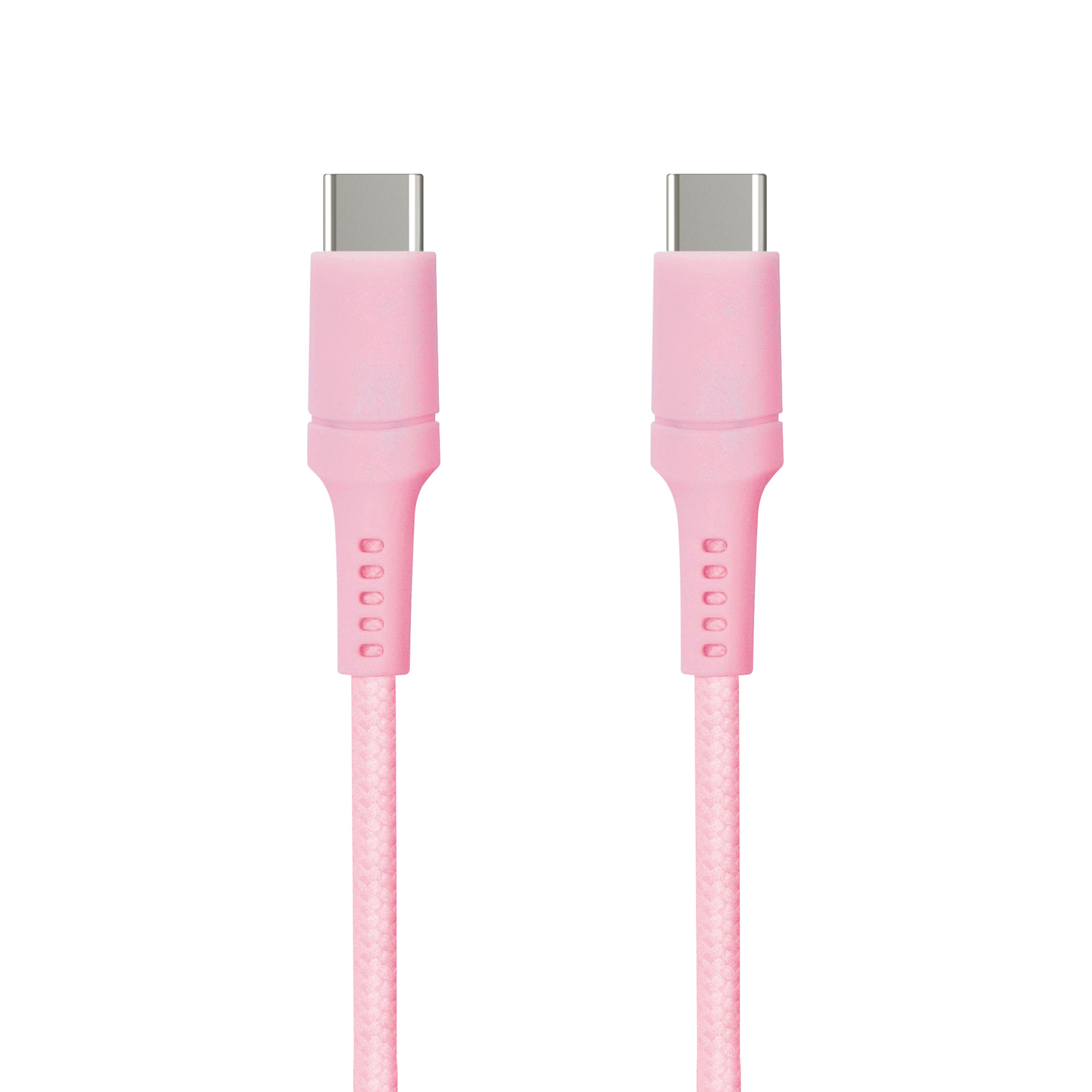 USB-C till USB-C 0,5 m Rosa