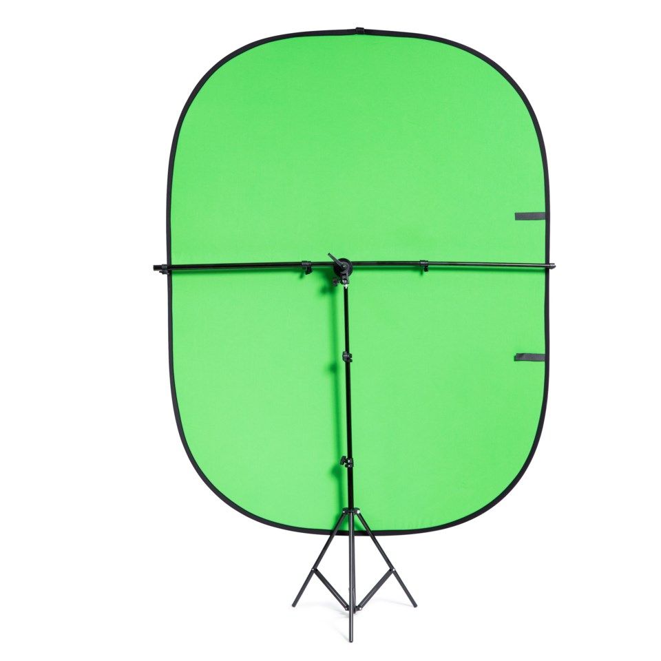 Nikabe Tvåfärgad Green Screen med stativ 1.5x2 m