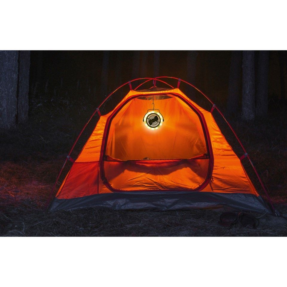 Grundig Campinglampa med inbyggd fläkt