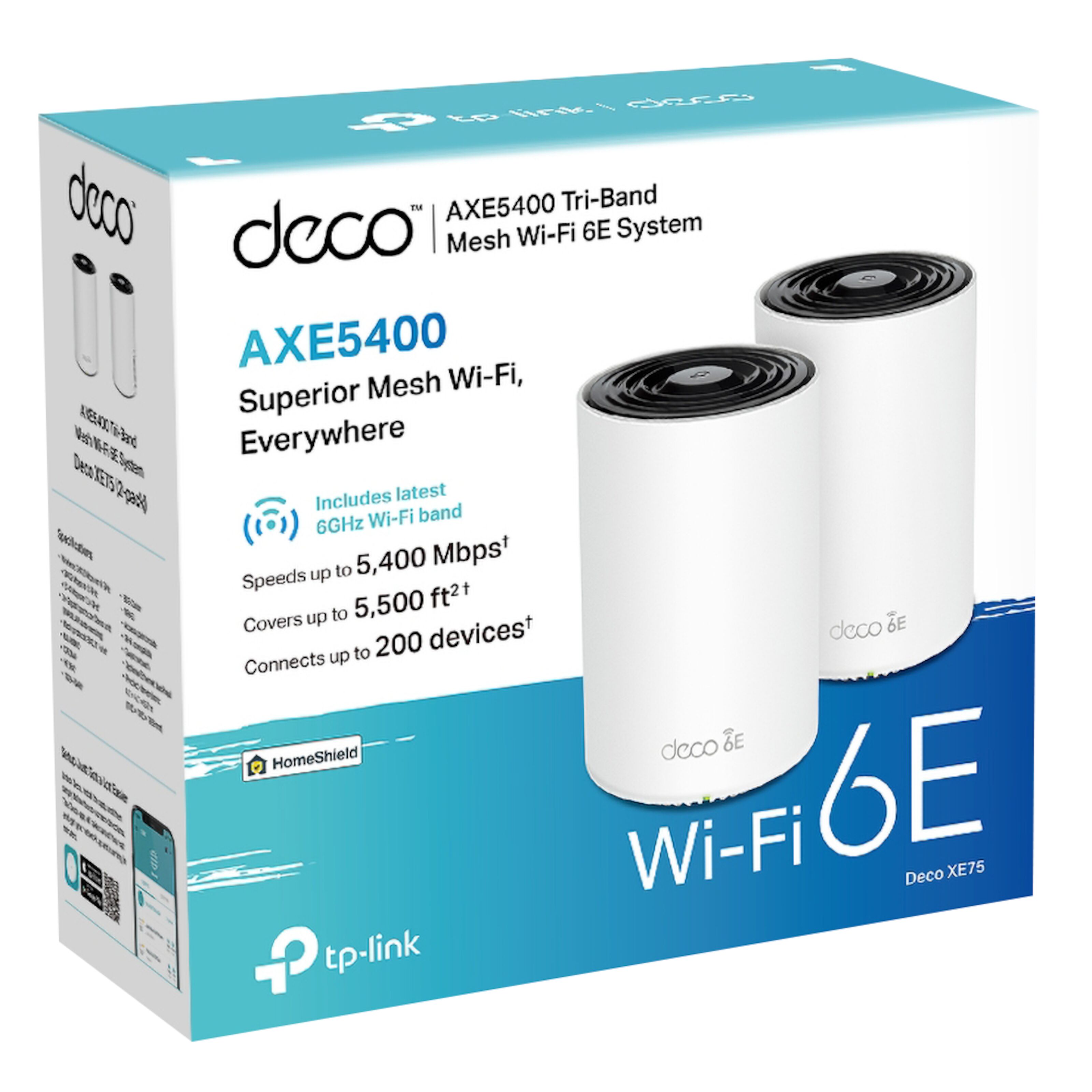 TP-link Deco XE75 Mesh-system med Wifi 6E AXE5400 2-pack