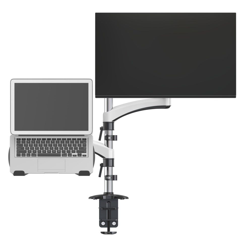 Plexgear Kombinerat bordsfäste för laptop och monitor 13-32”