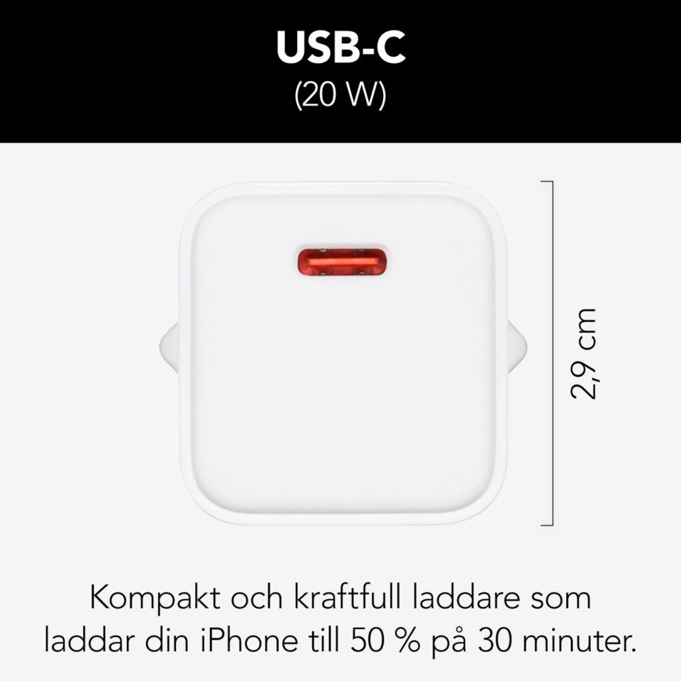 Linocell USB-C Laddare med PD 20 W