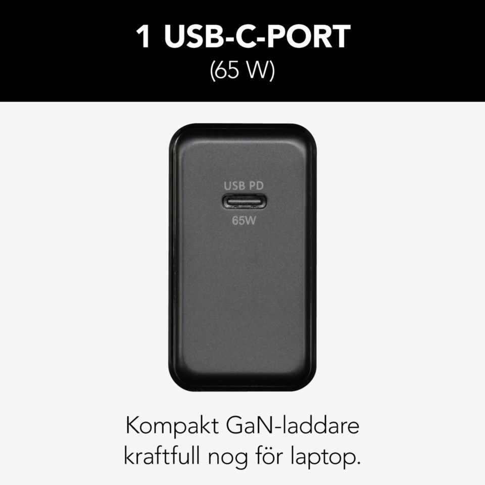 Linocell GaN USB-C Laddare PD 65 W