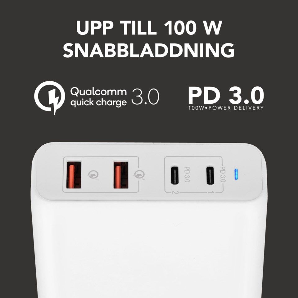 Linocell Premium Charge Multiladdare PD 100 W Vit