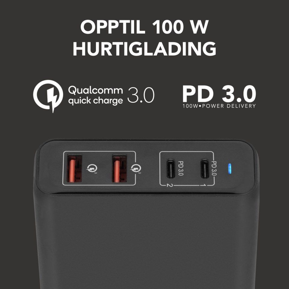 Linocell Premium Charge Multilader PD 100 W Svart