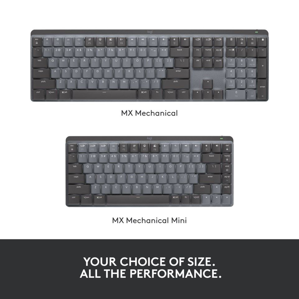 Logitech Mx Mechanical Mini Trådløst mekanisk tastatur Brown Tactile Quiet