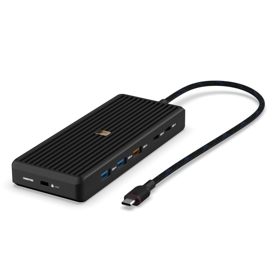 Unisynk USB-C-Hub 12 porter 8K for to skjermer