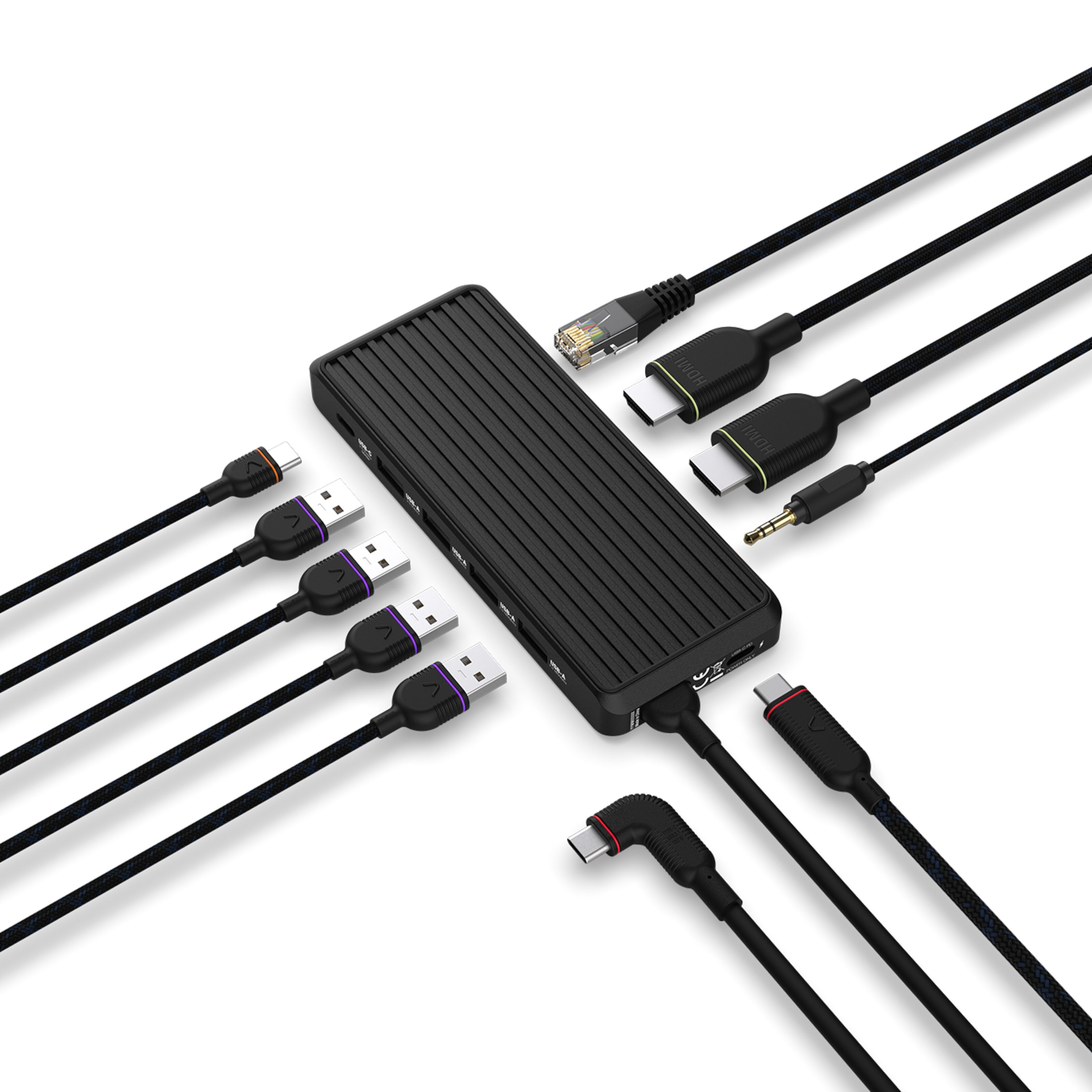 Unisynk USB-C-Hub 10 porter for to skjermer Windows