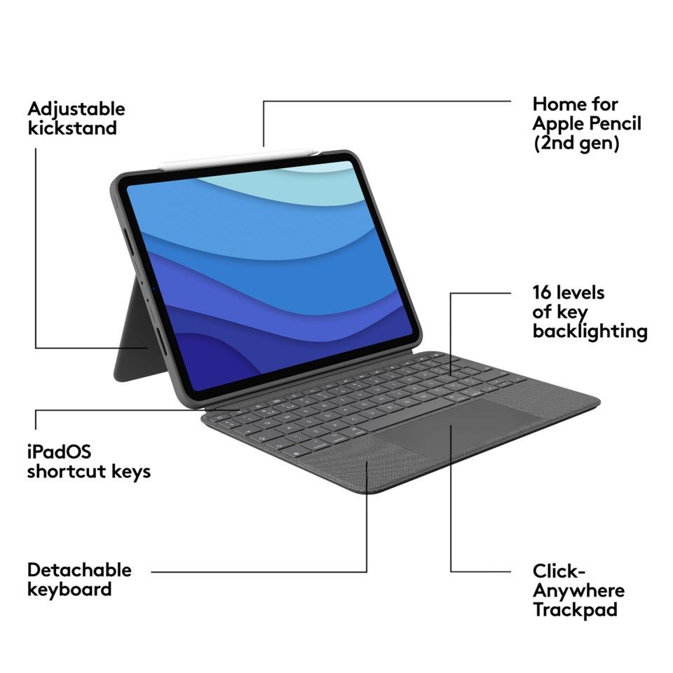 Logitech Combo Touch for iPad Pro 12,9 tommer (5 & 6 gen.)