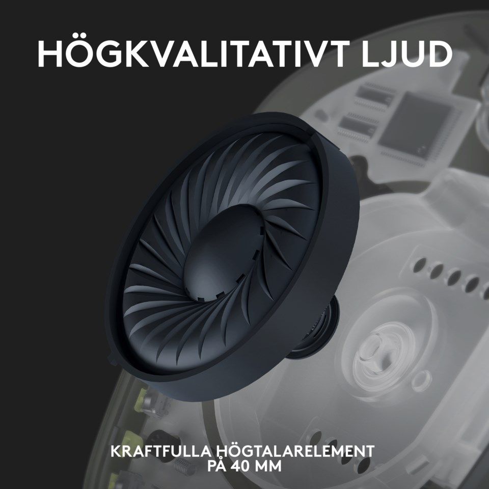 Logitech G 435 Lightspeed Trådlöst gaming-headset Svart & Neongul