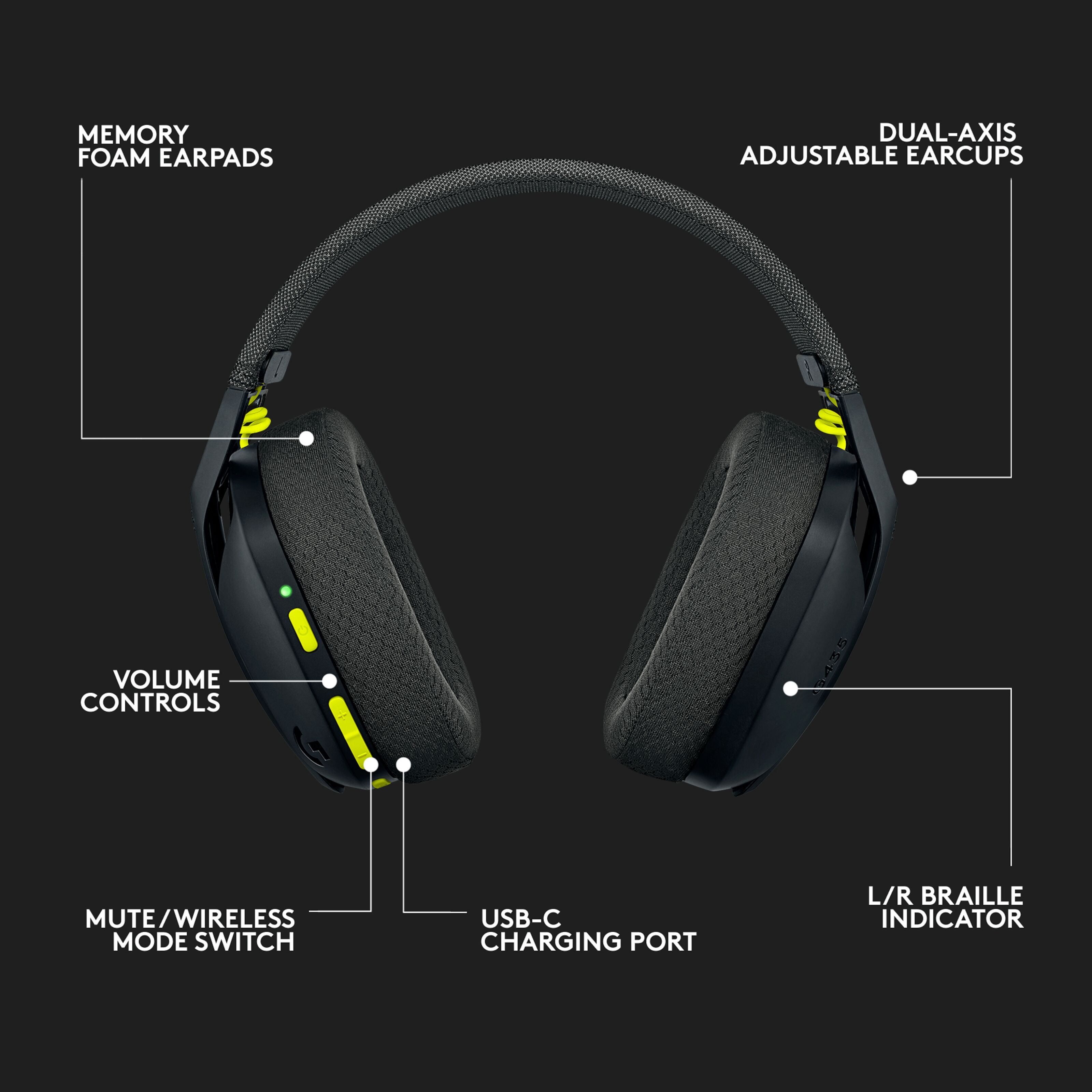 Logitech G 435 Lightspeed Trådløst gamingheadset - Xbox One | Kjell.com