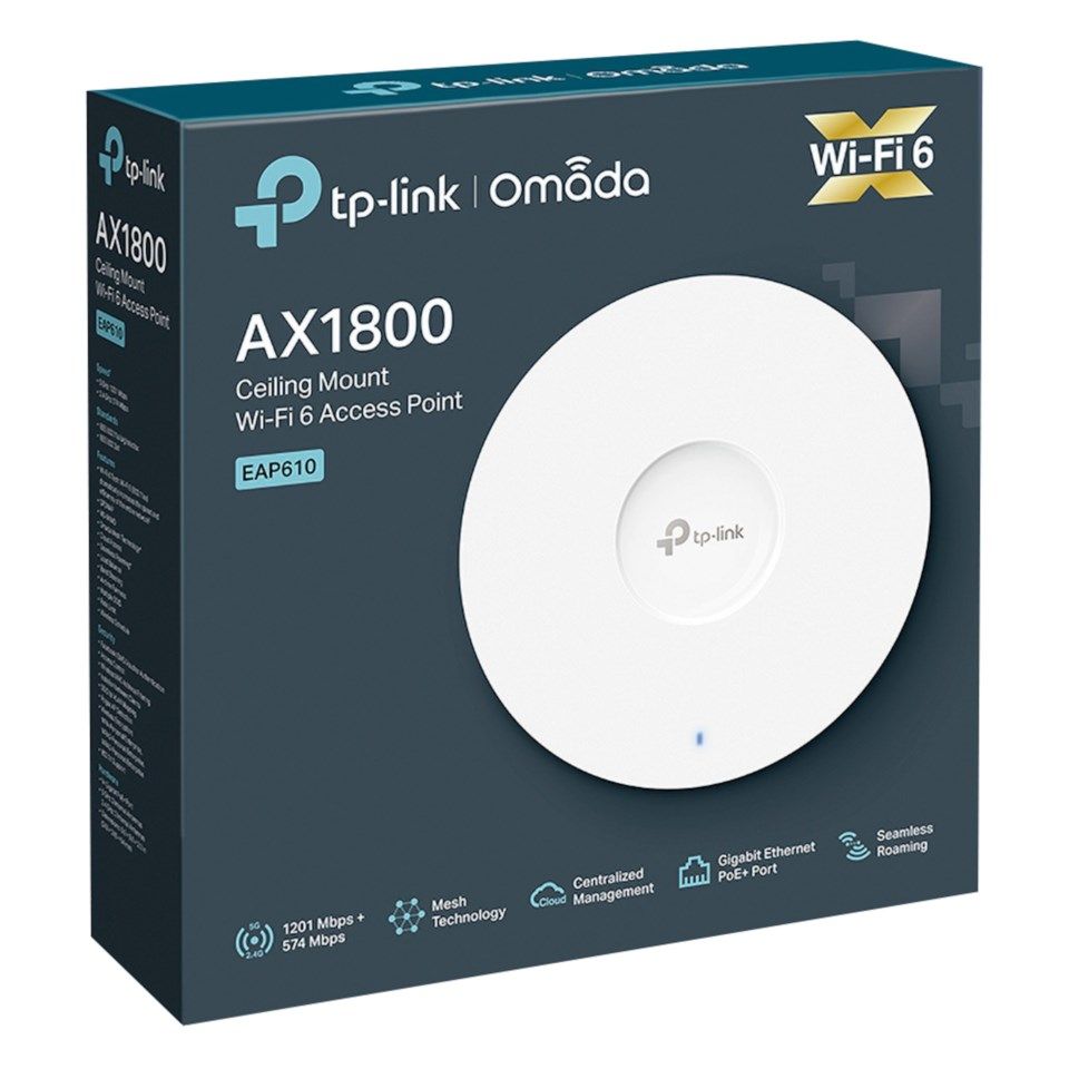 TP-link Omada EAP610 Wifi 6 Roaming-aksesspunkt AX1800