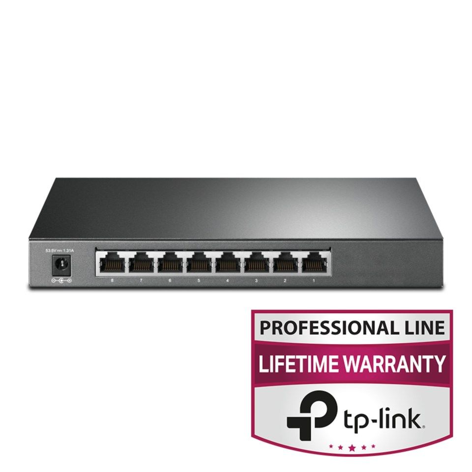 TP-link TL-SG2008P Administrerbar gigabitswitch - 8 porter med 4 porter PoE+