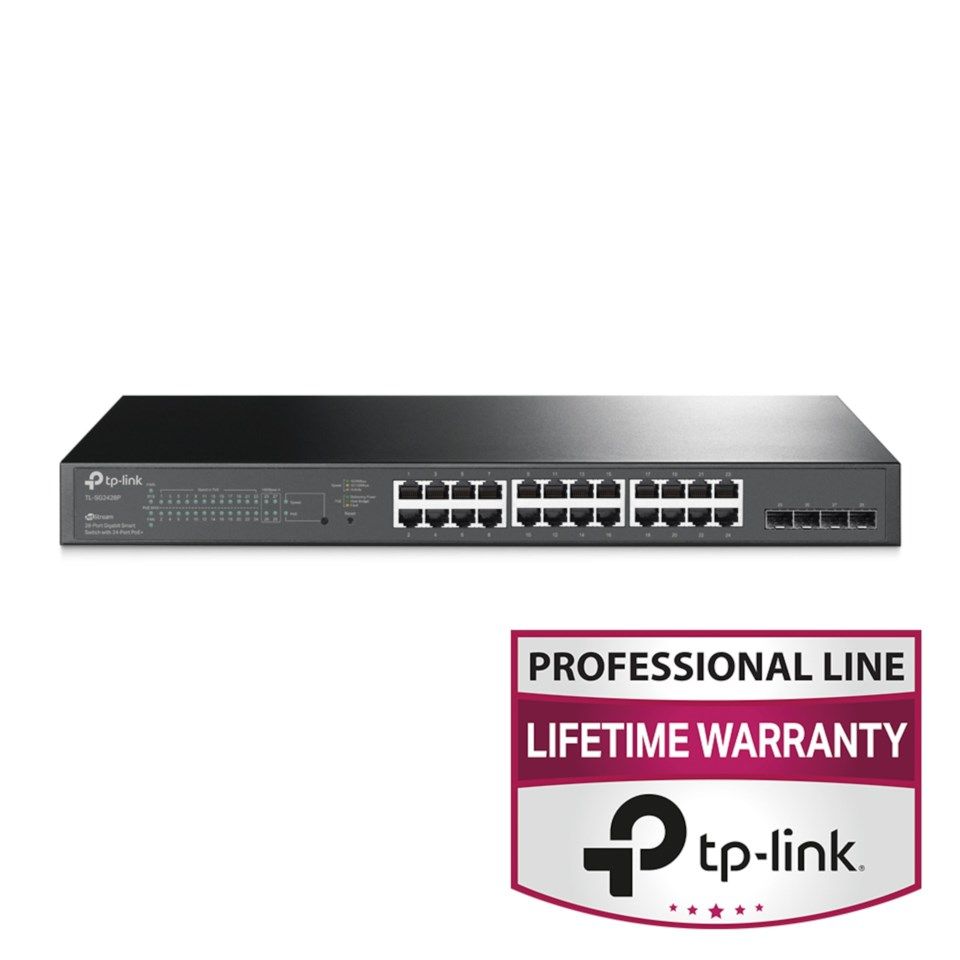 TP-link TL- SG2428P Managerbar gigabitswitch 28 portar med 24 portar PoE+
