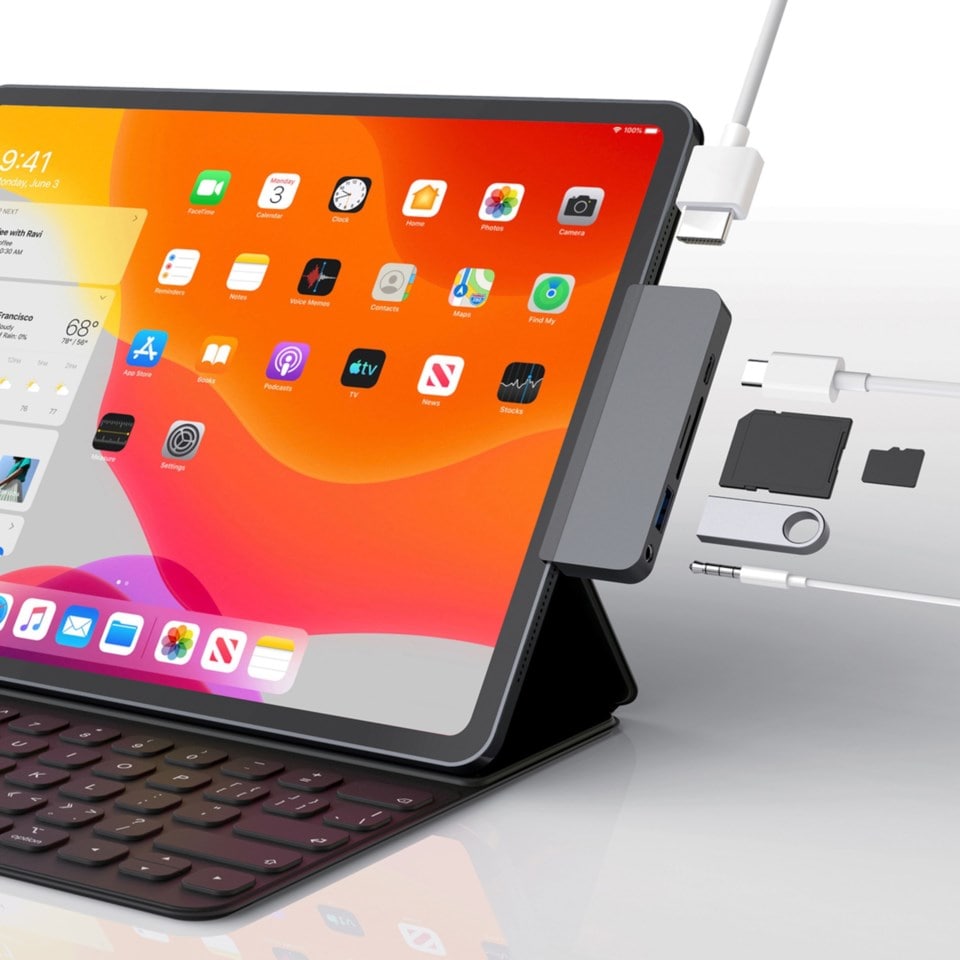 Hyperdrive 6-in-1 Multiadapter för iPad med USB-C