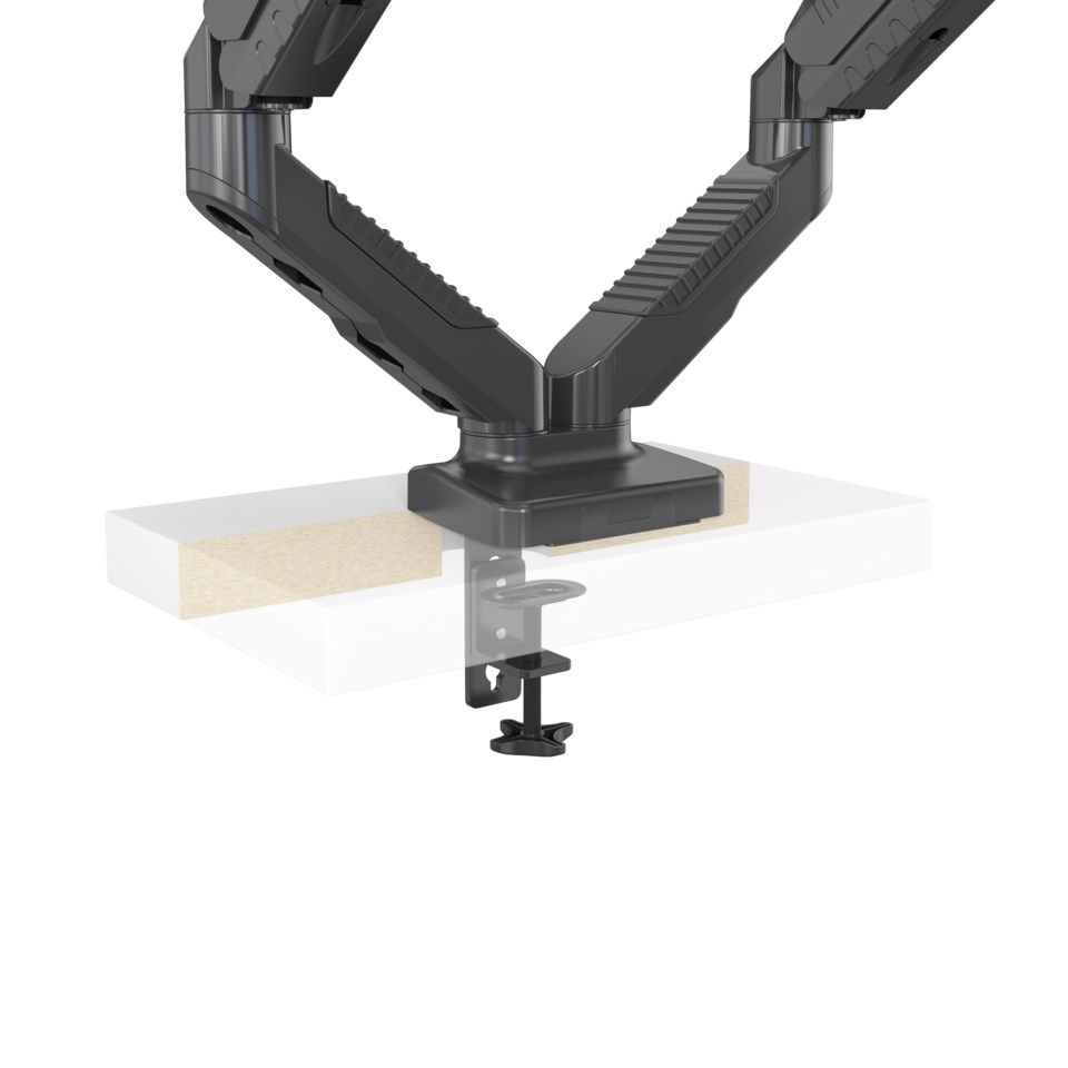 Plexgear 3-ledat fjädrande bordsfäste för skärm 13-27” 2 armar