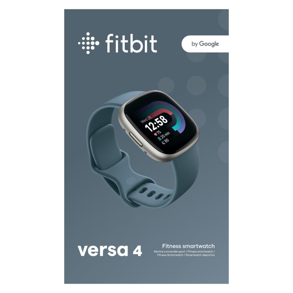 Fitbit Versa 4 Aktivitetsklokke Waterfall Blue/platin