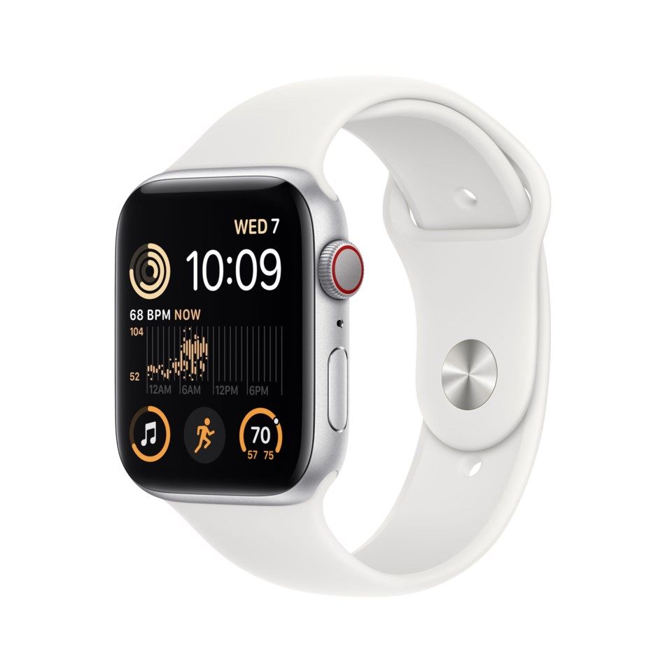 Apple Watch SE 44 mm GPS + Cellular Sølvfinish (2022)