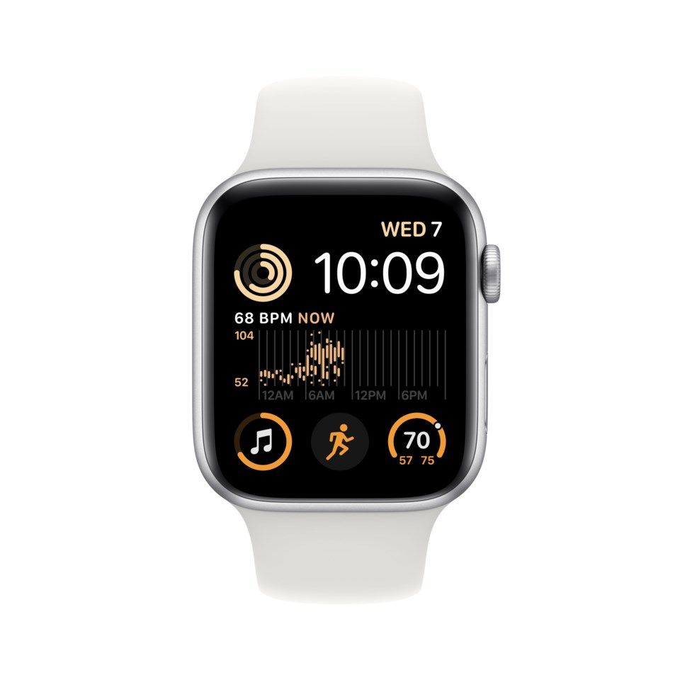 Apple Watch SE 44 mm GPS + Cellular Sølvfinish (2022)