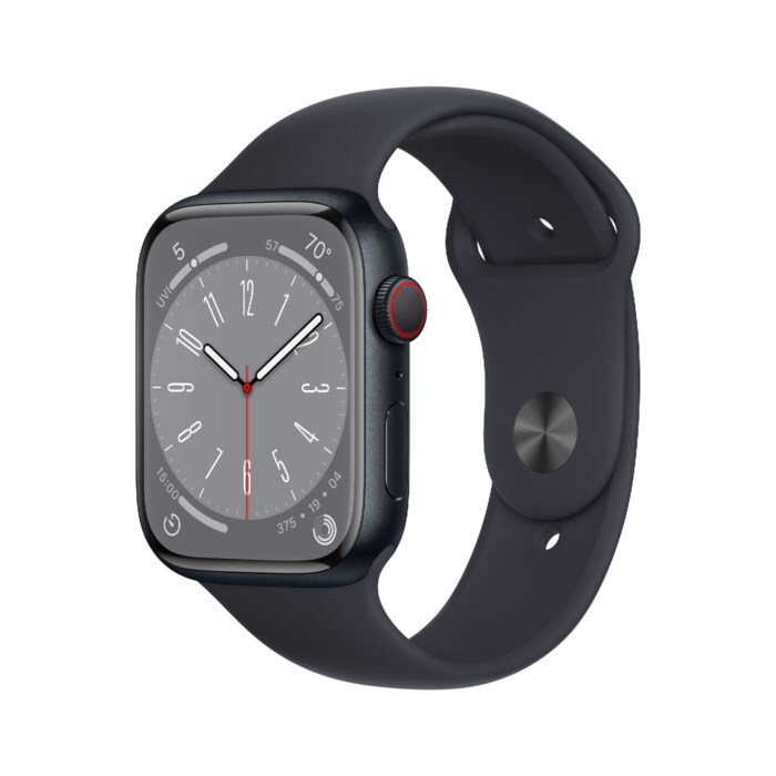 Apple Watch Series 8 45 mm GPS + Cellular Midnatt