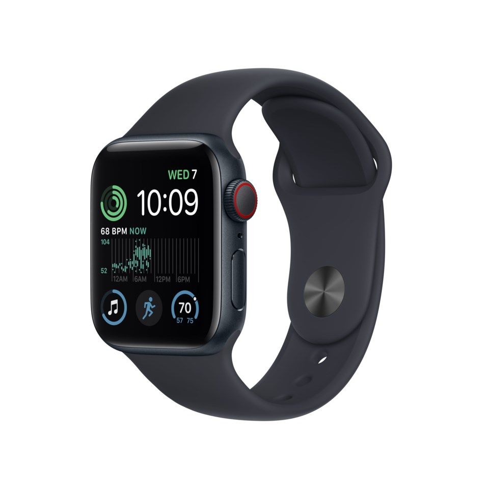Apple Watch SE 40 mm GPS + Cellular Midnatt (2022)