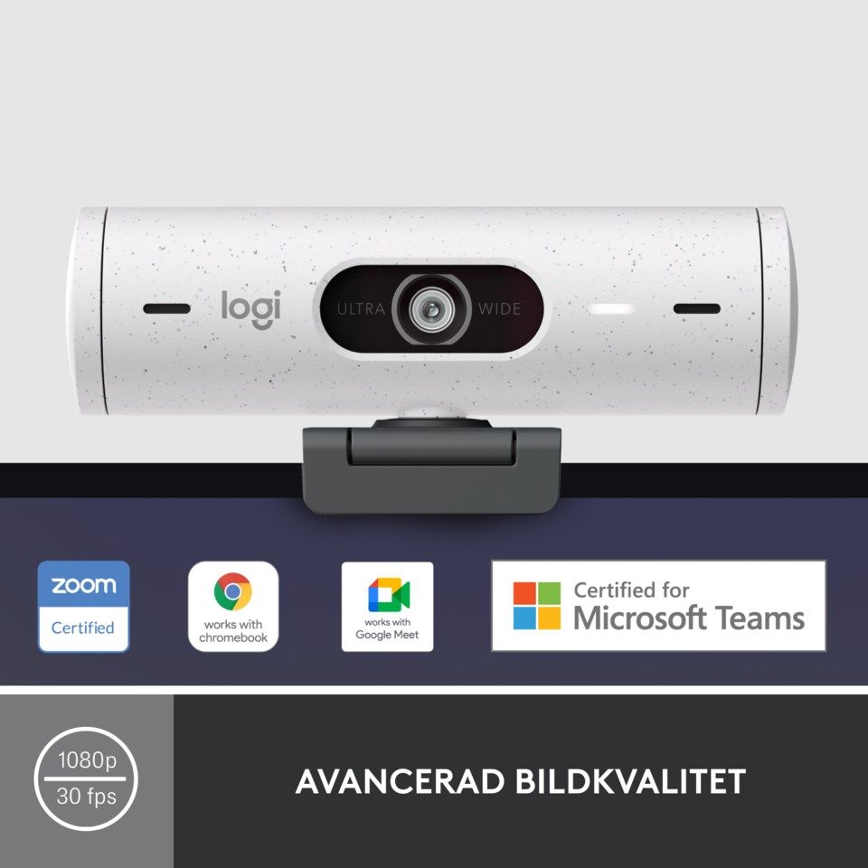 Logitech Brio 500 Webbkamera med USB-C-anslutning Off-White